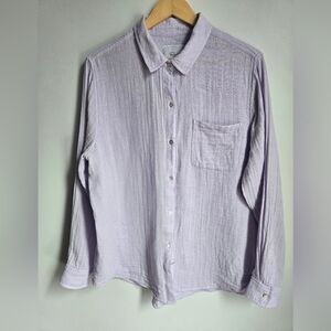 RAILS Ellis Lavender Gauzy Organic Cotton Button Down Shirt